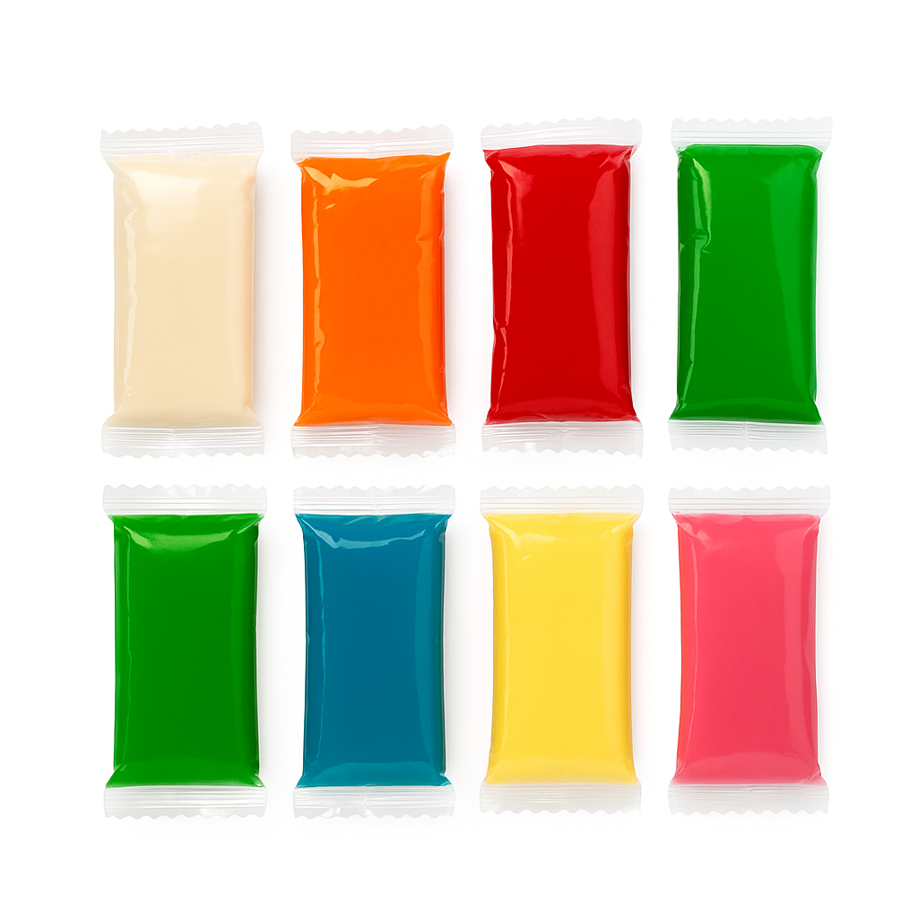 Colorful modeling clay packages